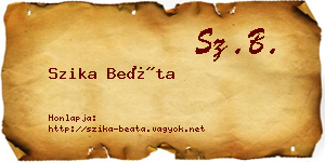 Szika Beáta névjegykártya