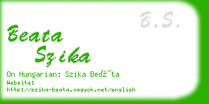 beata szika business card